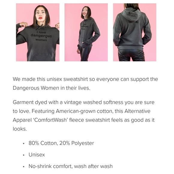 I Love Dangerous Women Unisex Hoodie Pullover - Picture 5 of 10